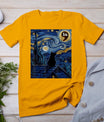 Halloween Starry Night Black Cat Comma La Kamala Harris T-Shirt