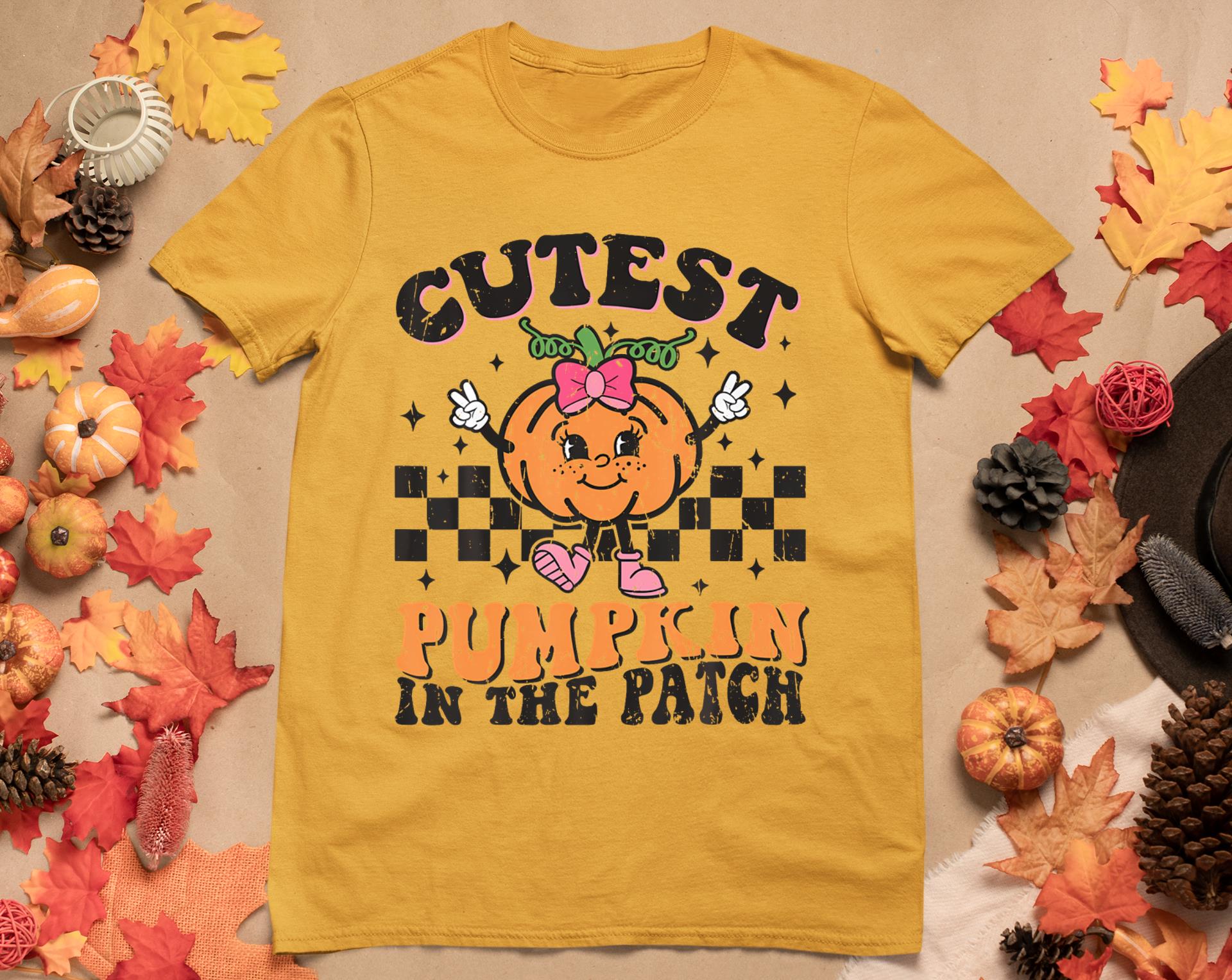 Cutest Pumpkin In The Patch Funny Halloween Thanksgiving T-Shirt