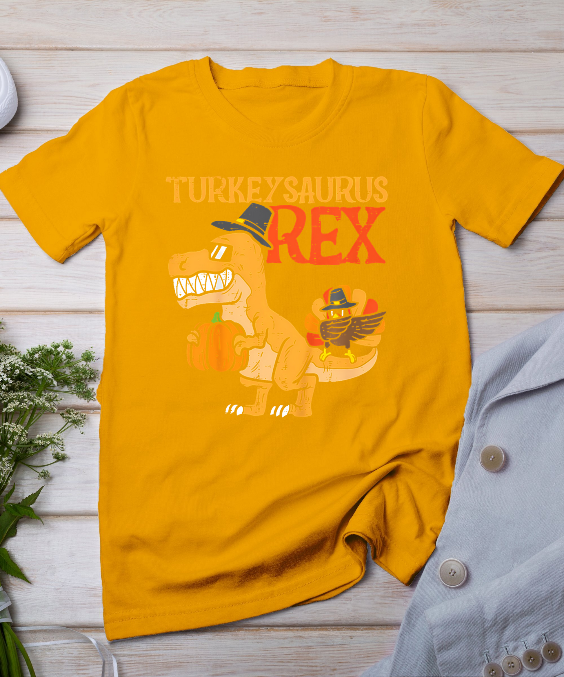 Thanksgiving Turkey Cat Meow Funny Men Women Thanksgiving T-Shirt