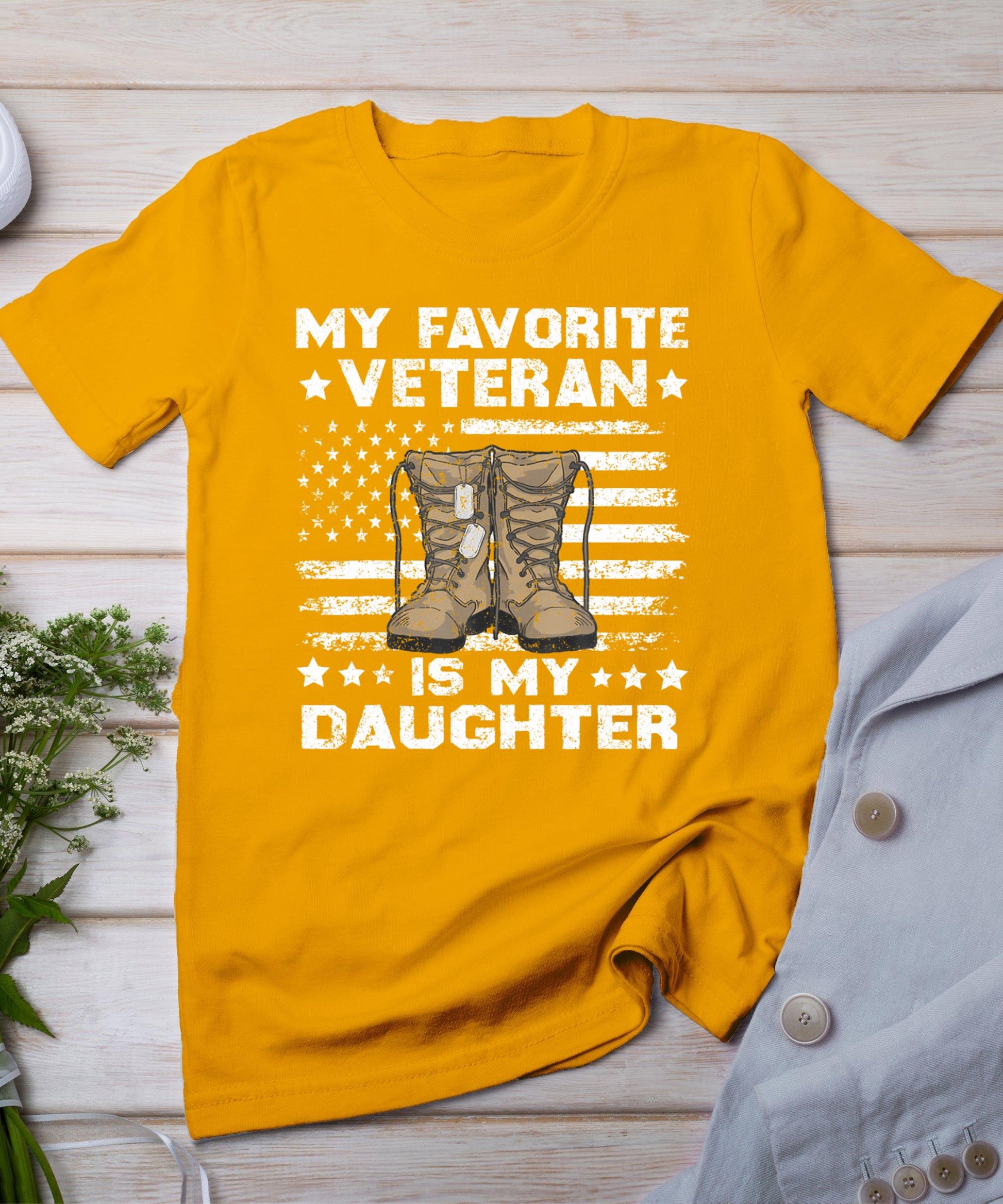 Veterans Day My Favorite Veteran Is My Daughter For Kids T-Shirt