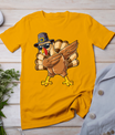 Dabbing Turkey Thanksgiving Day Pilgrim Boys Girls Funny Dab T-Shirt