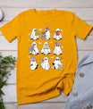 Cute Ghost Book Reading Halloween Books Lover Teacher Kids T-Shirt