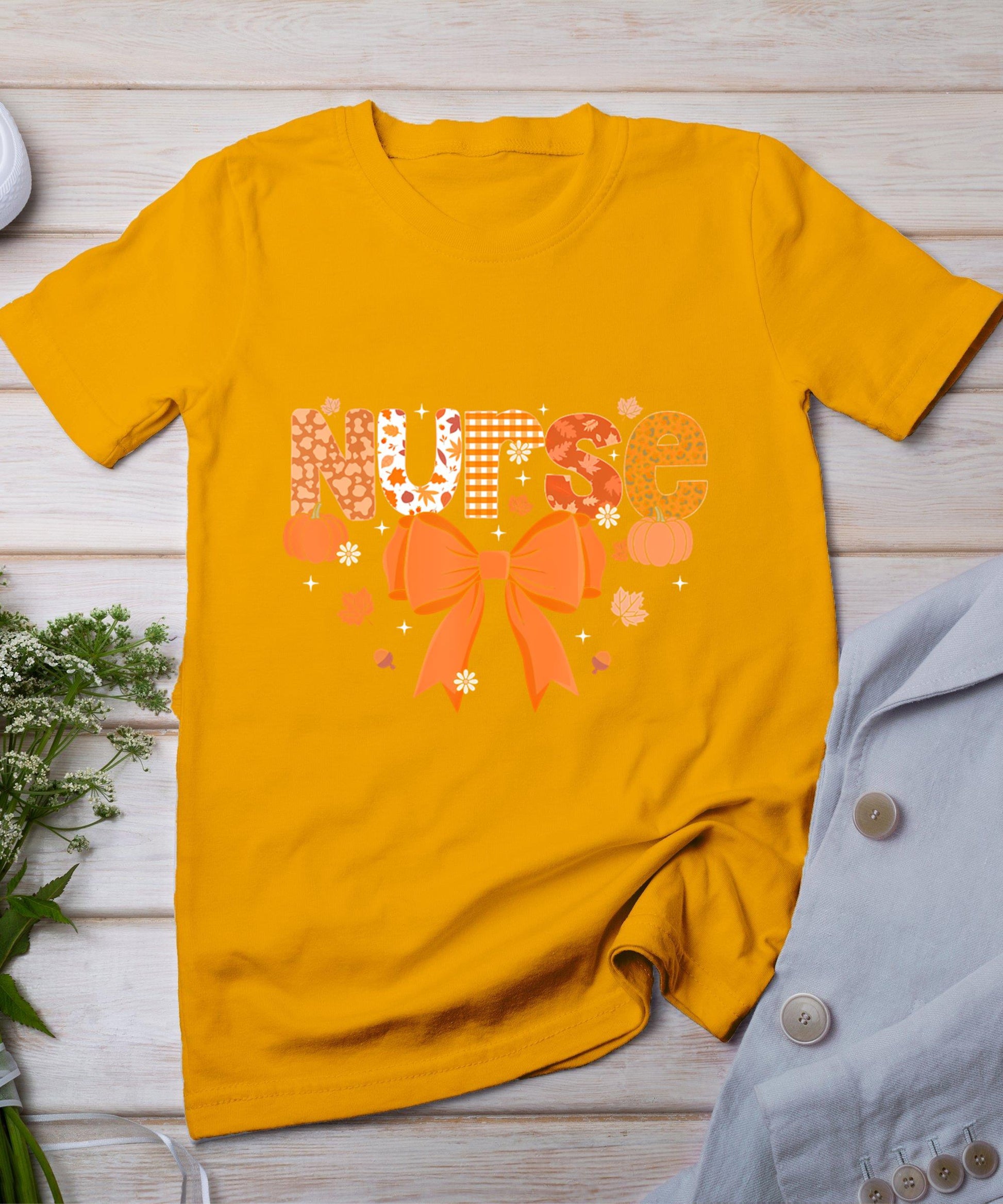 Fall Nurse Shirt Women Pumpkin Season Autumn Thanksgiving T-Shirt