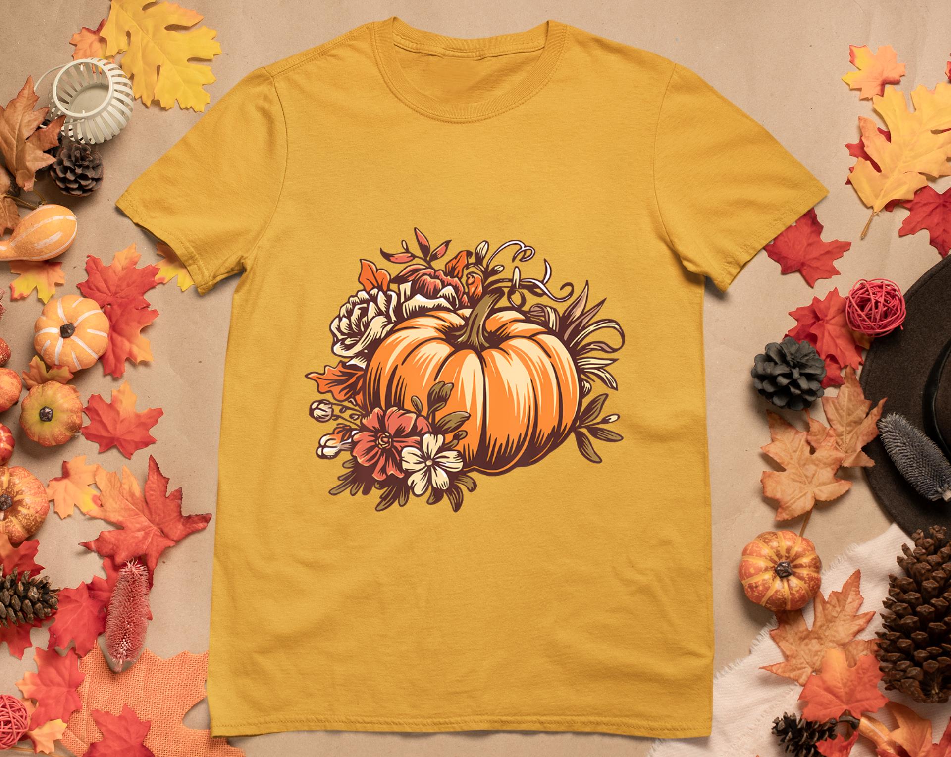 Fall Shirt Women Vintage Pumpkin Autumn Graphic Thanksgiving T-Shirt