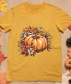 Fall Shirt Women Vintage Pumpkin Autumn Graphic Thanksgiving T-Shirt