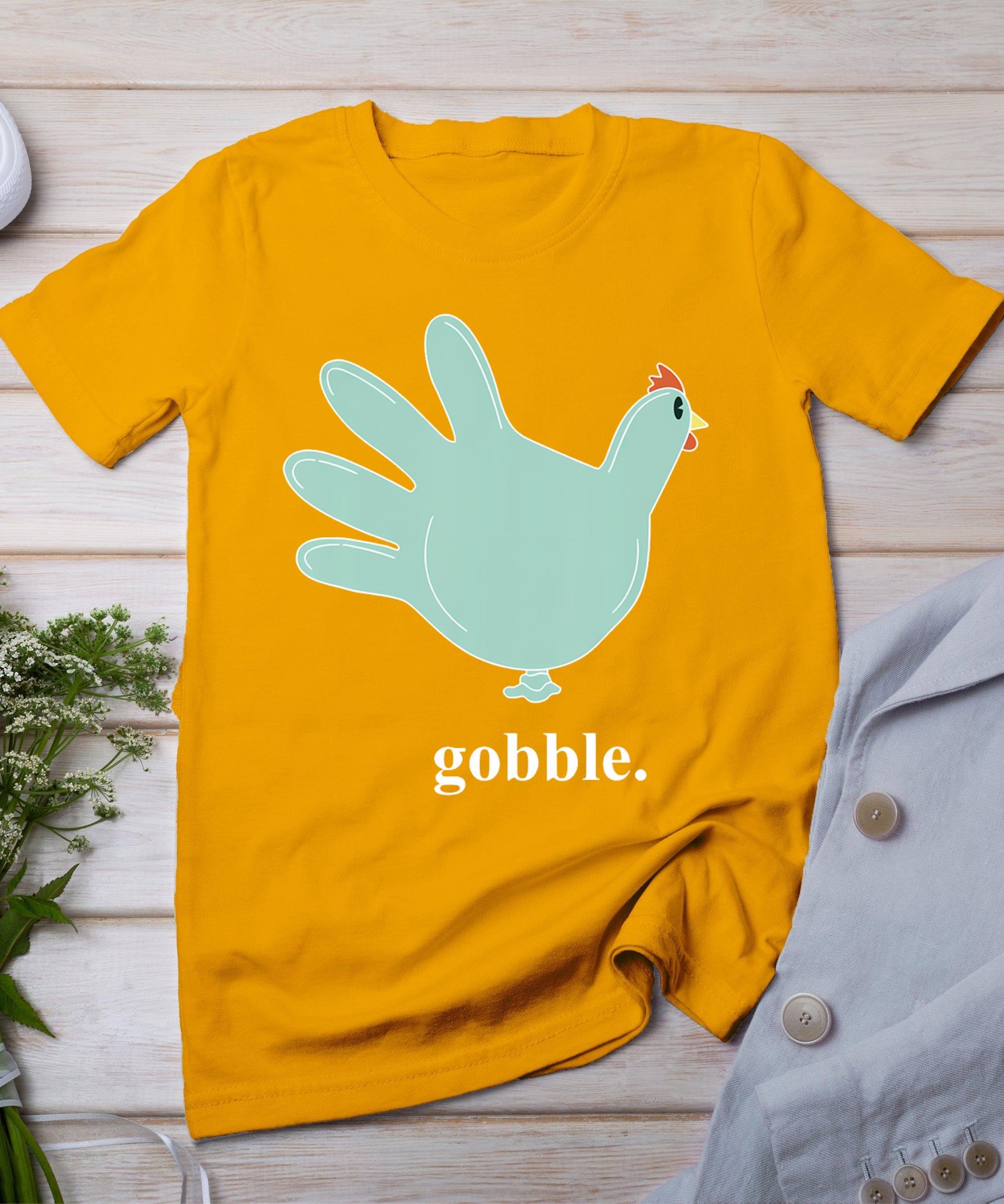 Turkey Glove Gobble Thanksgiving Thankful Nurse T-Shirt