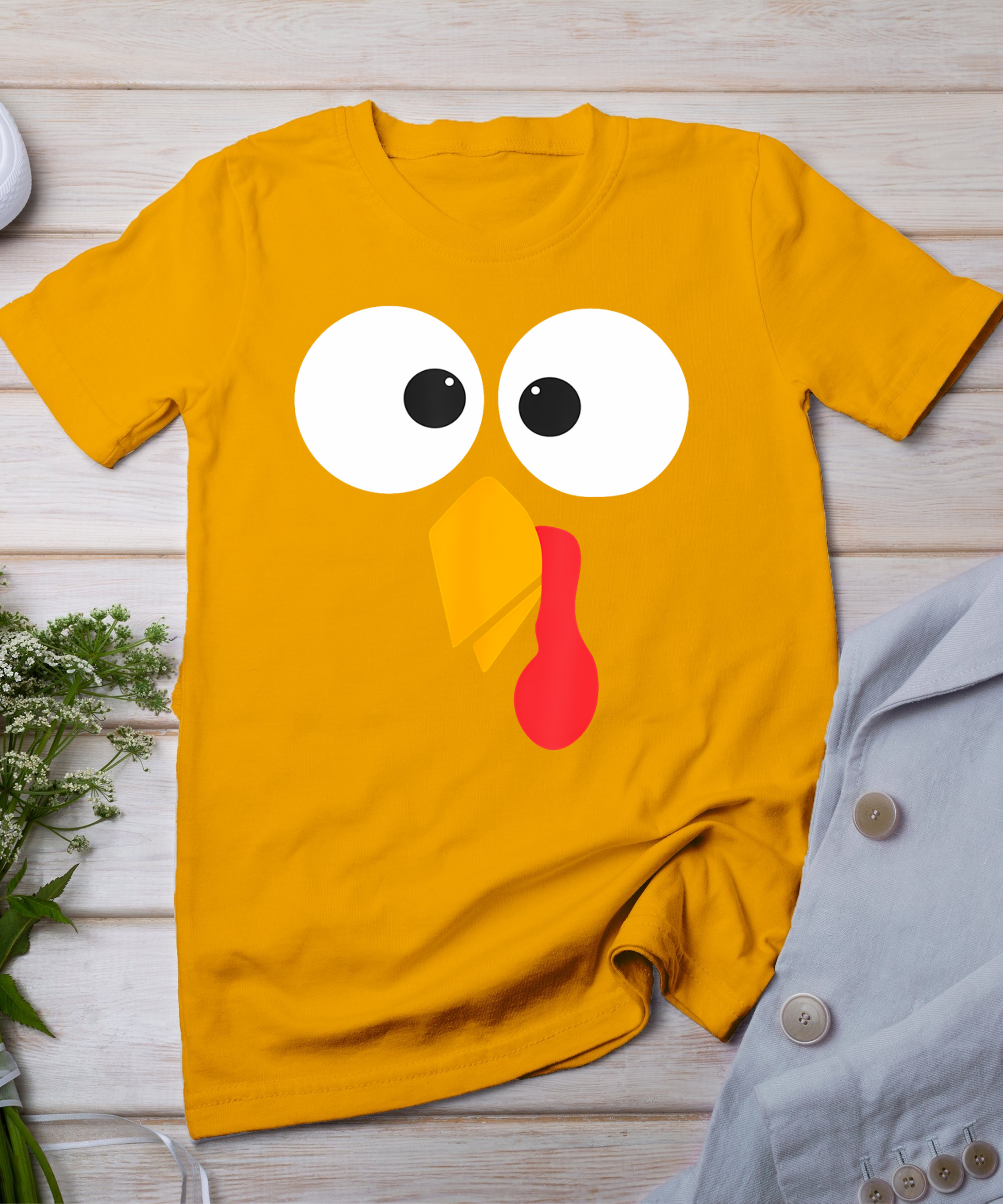 Thanksgiving Turkey Face Matching Family Costume Cute Kids T-Shirt