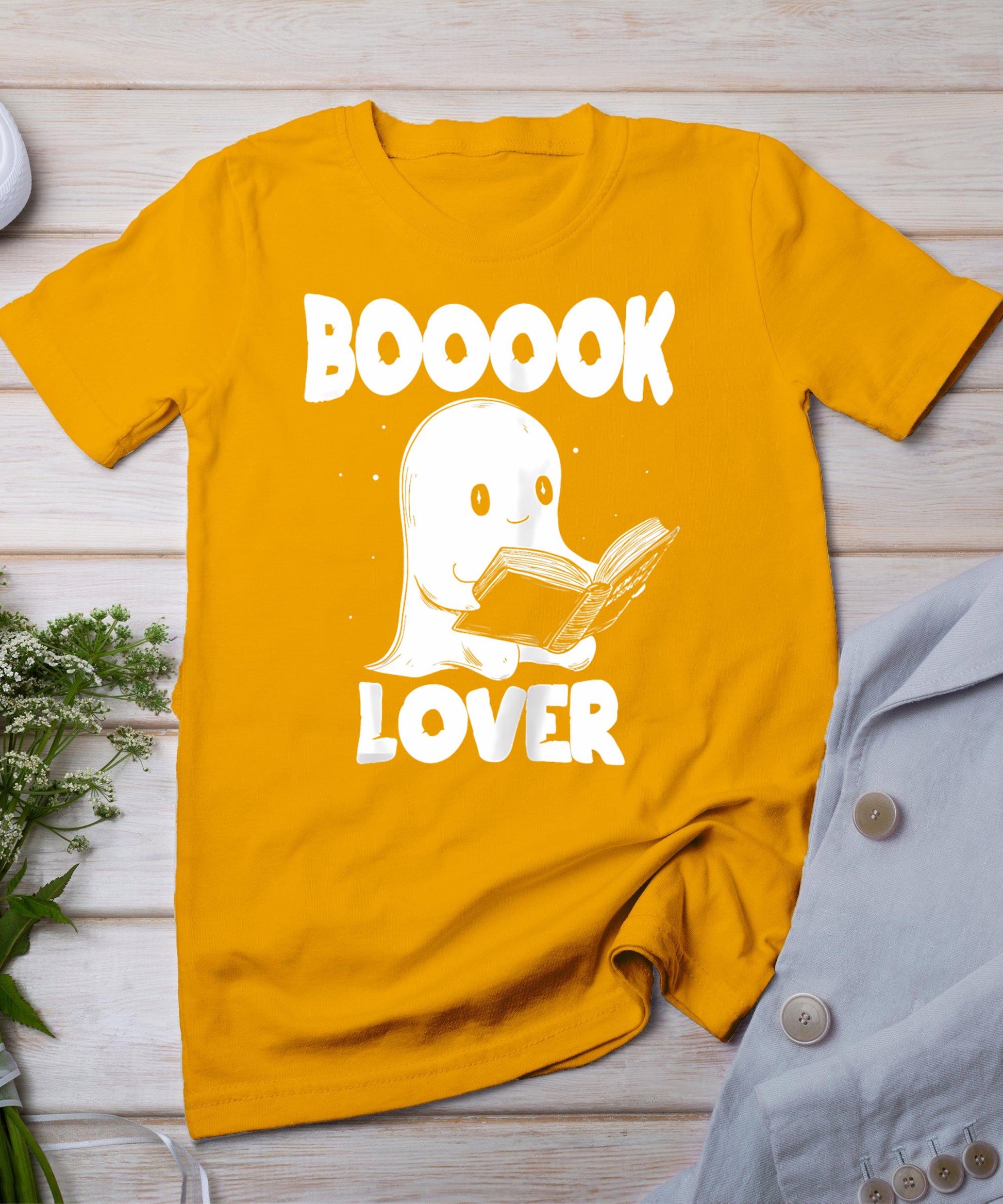 Booook Lover Cute Ghost Bookworm Book Lover Halloween T-Shirt