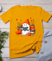 Cute Ghost Book Reading Halloween Books Lover Teacher Kids T-Shirt