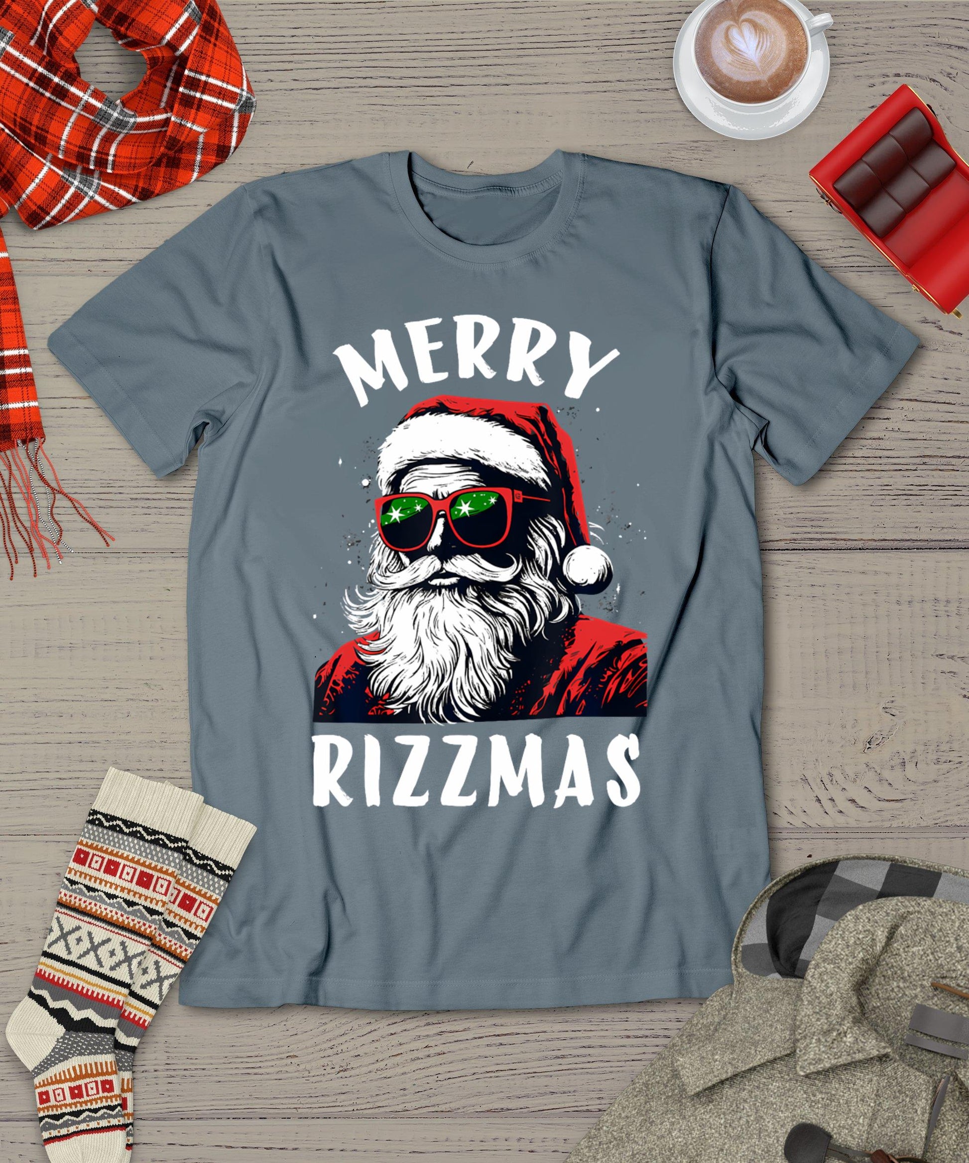 Funny Merry Rizzmas Christmas Rizz Santa Claus Charisma Cool T-Shirt