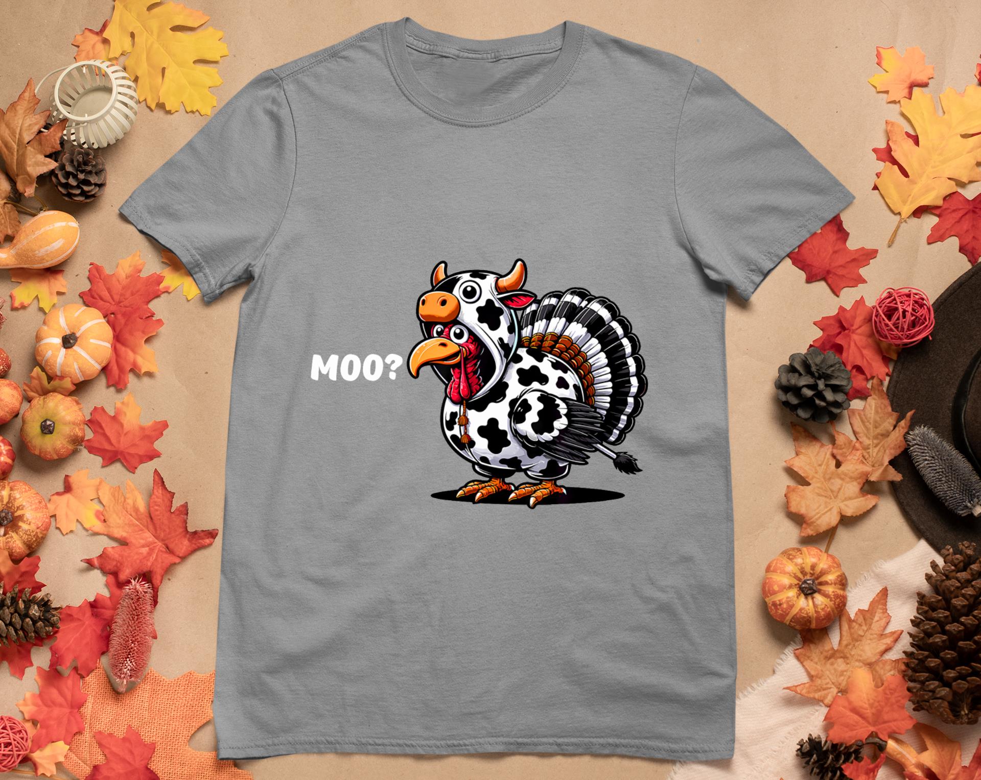 Turkey Moo Funny Thanksgiving T-Shirt