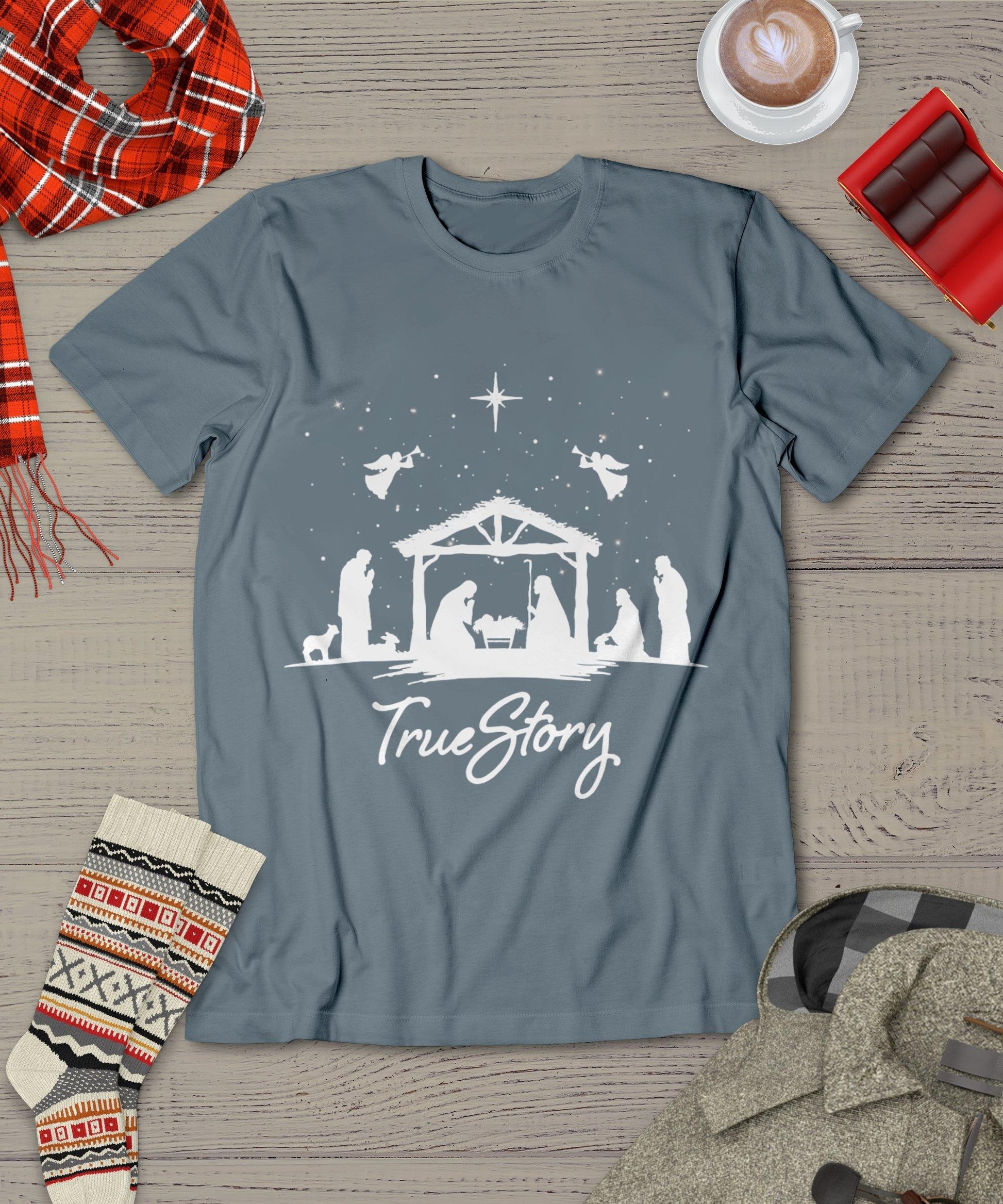 True Story Christmas Nativity Jesus Christian Men Women Kids T-Shirt