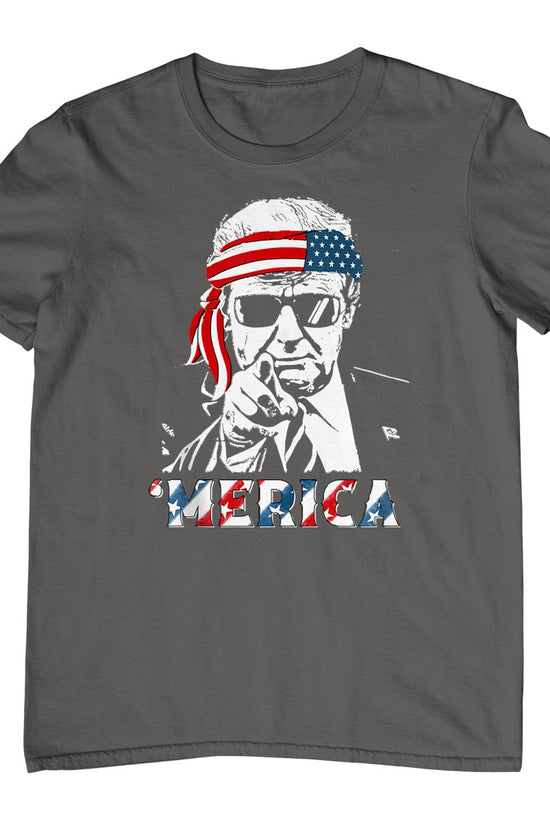 'Merica Trump Happy 4th Of July Trump American Flag T-Shirt