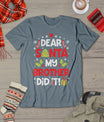 Dear Santa My Brother Did It Funny Christmas Girls Kids Boys T-Shirt