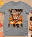 Hay There Pumkin Highland Cow Fall Autumn Thanksgiving T-Shirt