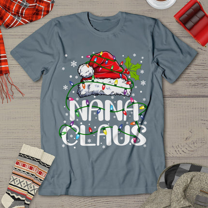 Nana Claus Shirt Christmas Lights Pajama Family Matching T-Shirt