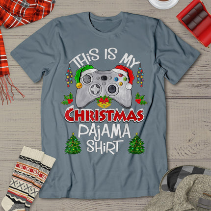 This Is My Christmas Pajama Santa Hat Gamer Video Games T-Shirt