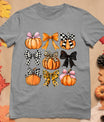 Cute Coquette Bows Pumpkin Season Halloween Autumn Fall T-Shirt