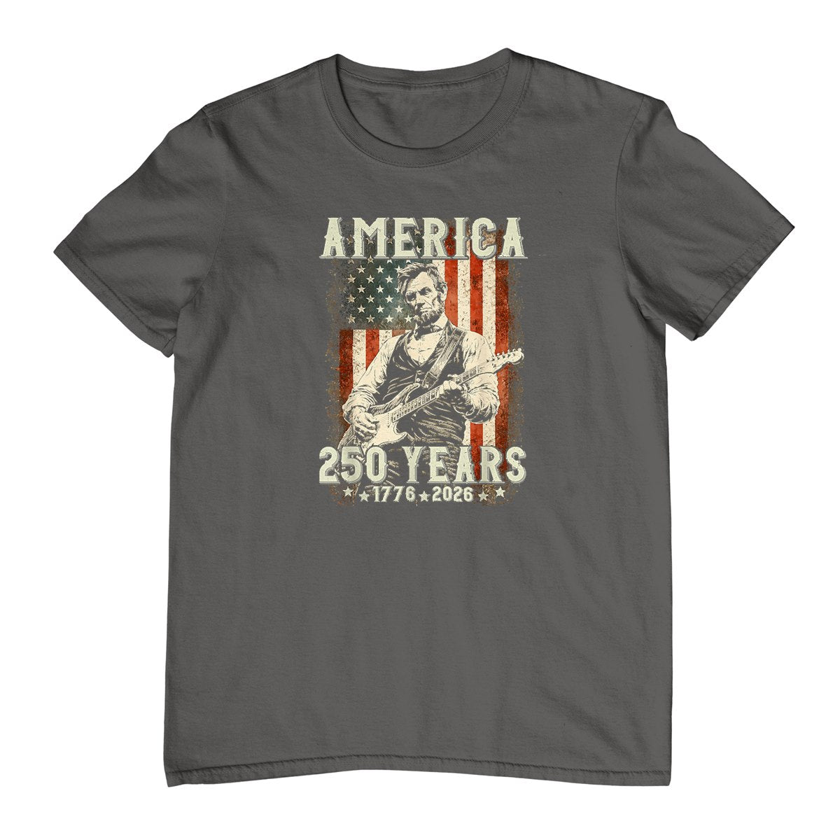 Vintage Abraham Lincoln Abe Lincoln Playing Guitar 250 Years T-Shirt