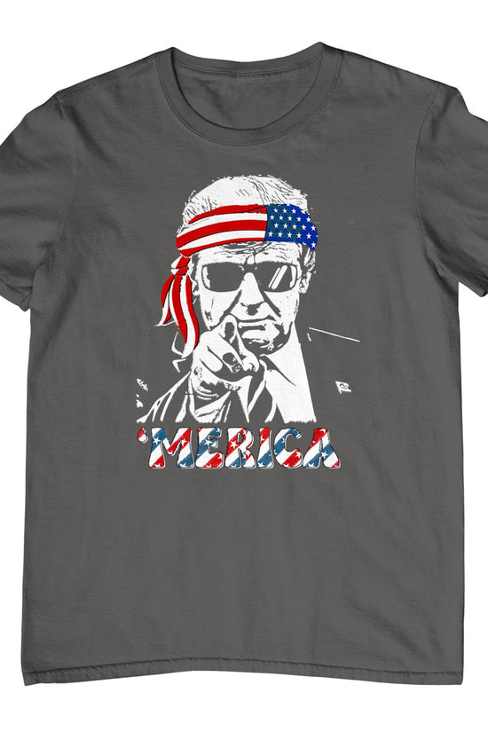 'Merica Trump Happy 4th Of July Trump American Flag T-Shirt