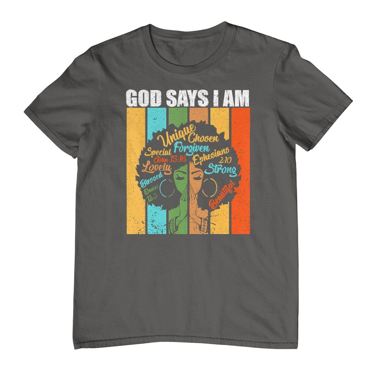 Womens Black Girl God Says I Am Black Melanin Juneteenth T-Shirt