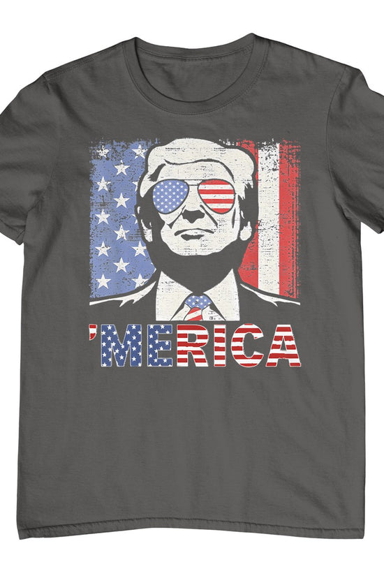 'Merica Trump Happy 4th Of July Trump American Flag T-Shirt