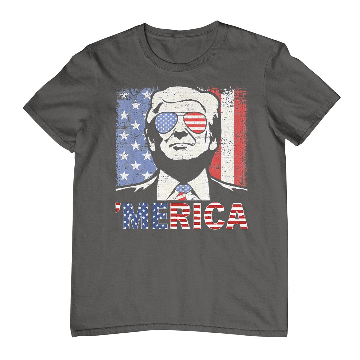 'Merica Trump Happy 4th Of July Trump American Flag T-Shirt