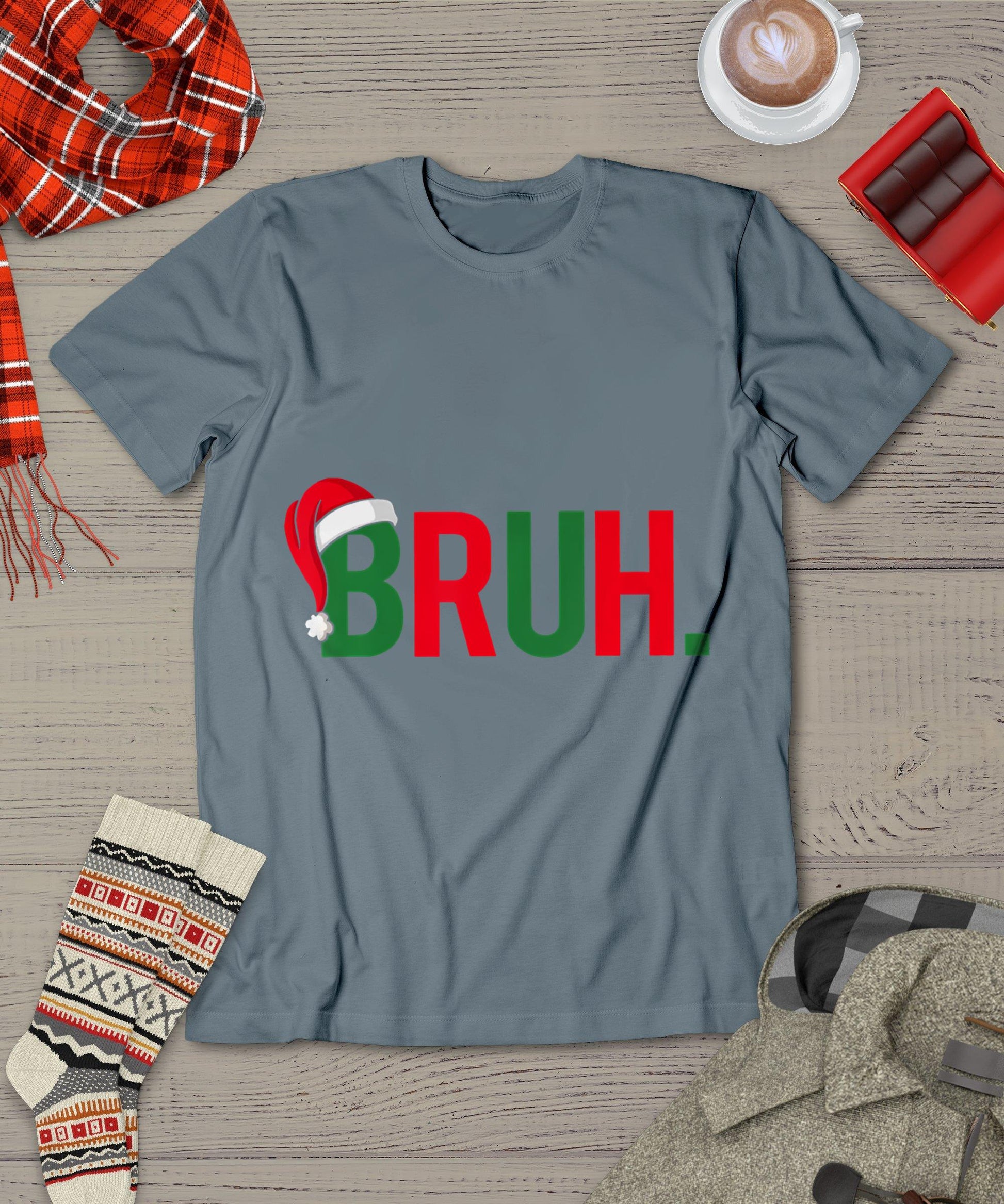 Bruh Meme Funny Saying Bro Greeting Teens Boys Men Christmas T-Shirt