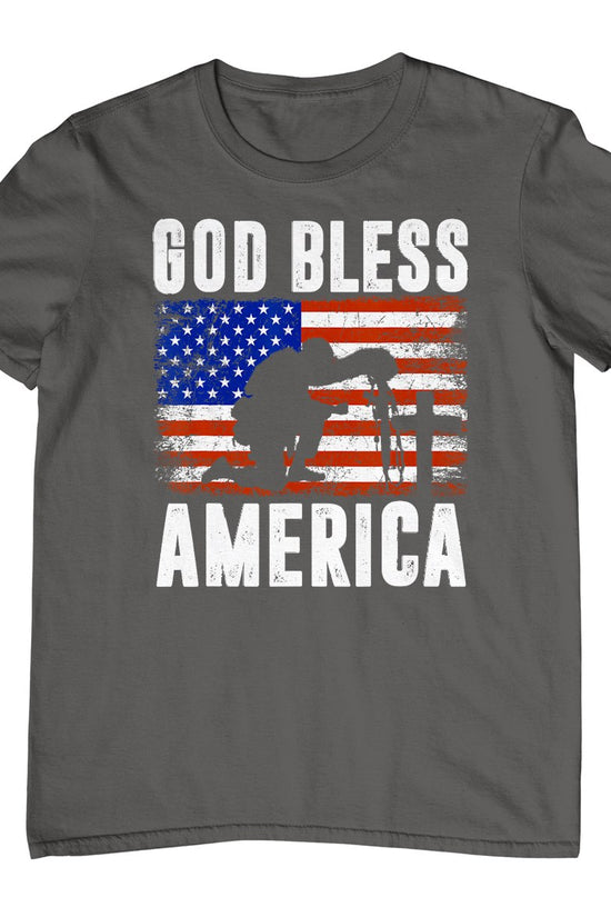 God Bless America 4th Of July Usa Flag Patriotic Christian T-Shirt