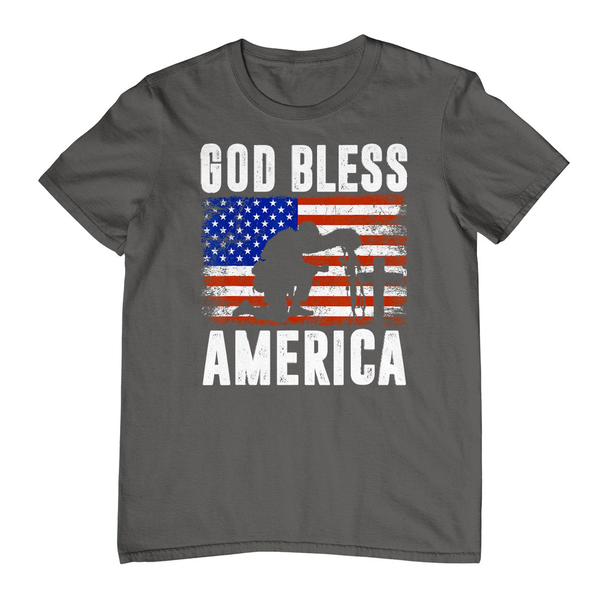 God Bless America 4th Of July Usa Flag Patriotic Christian T-Shirt