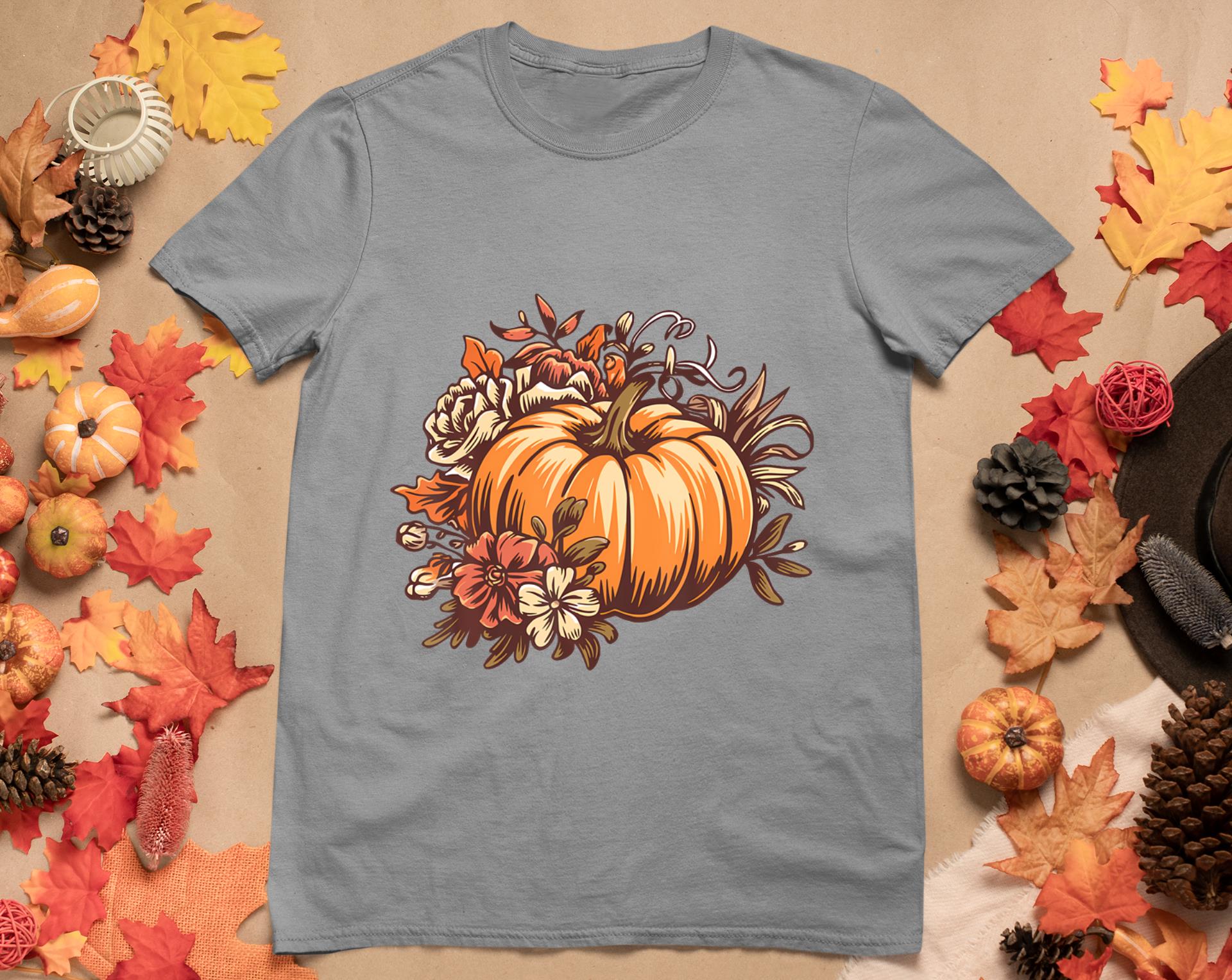 Fall Shirt Women Vintage Pumpkin Autumn Graphic Thanksgiving T-Shirt