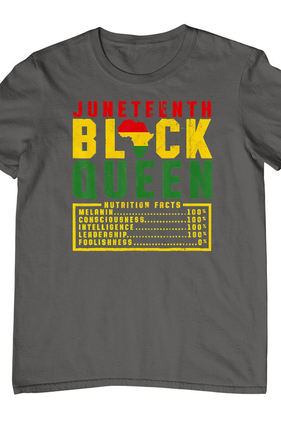 Juneteenth Women's Black Queen Nutrition Melanin Black Pride T-Shirt
