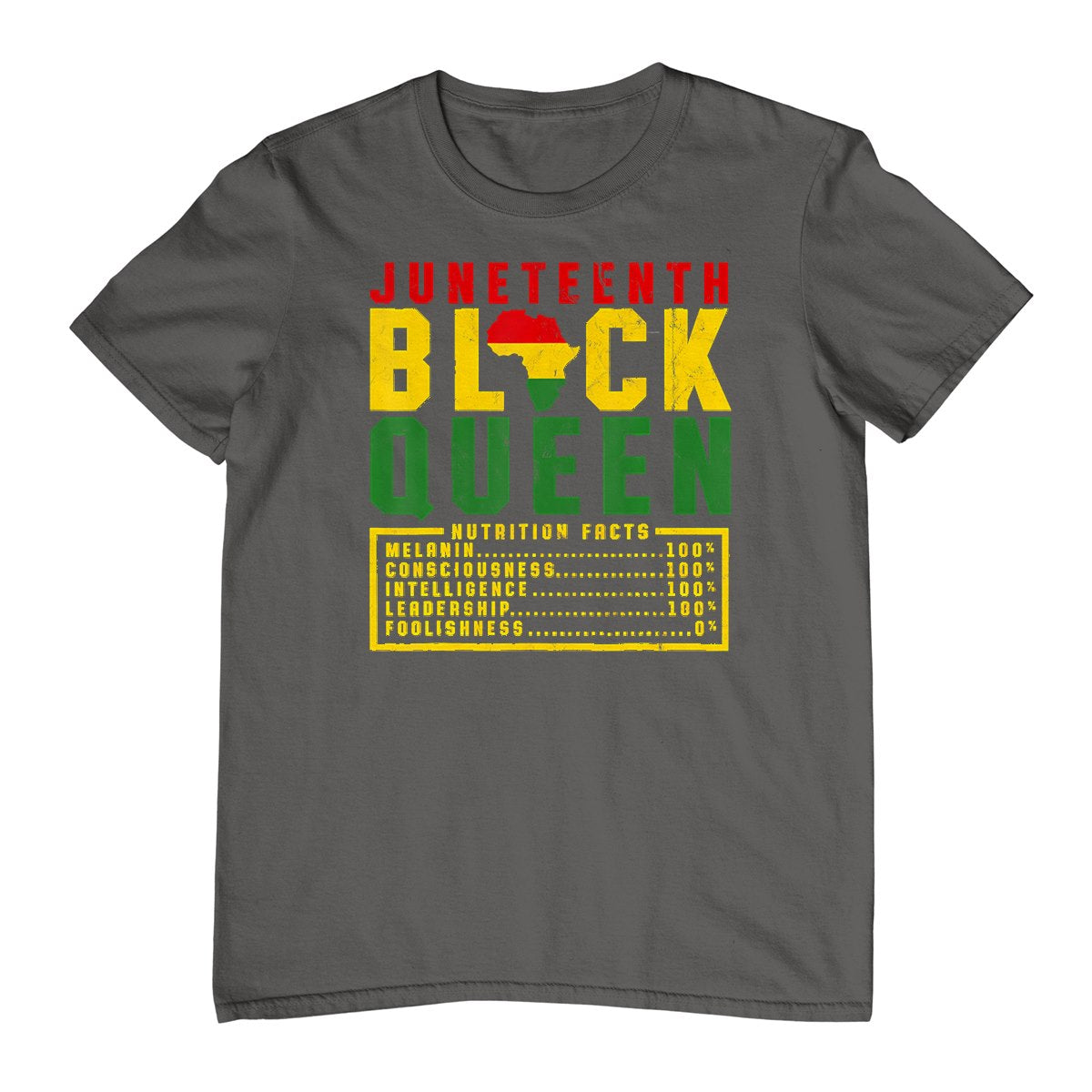 Juneteenth Women's Black Queen Nutrition Melanin Black Pride T-Shirt