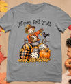 Scarecrow Happy Fall Y'All Pumpkin Thanksgiving Halloween T-Shirt