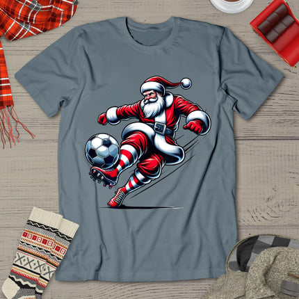 Santa Plays Soccer Christmas Sports Women Men Kids T-Shirt