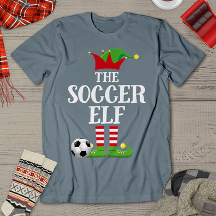 Soccer Elf Family Matching Christmas Group Elf Pajama Gift T-Shirt