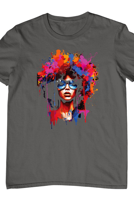 Womens Black Queen Dripping Afro Melanin Juneteenth T-Shirt