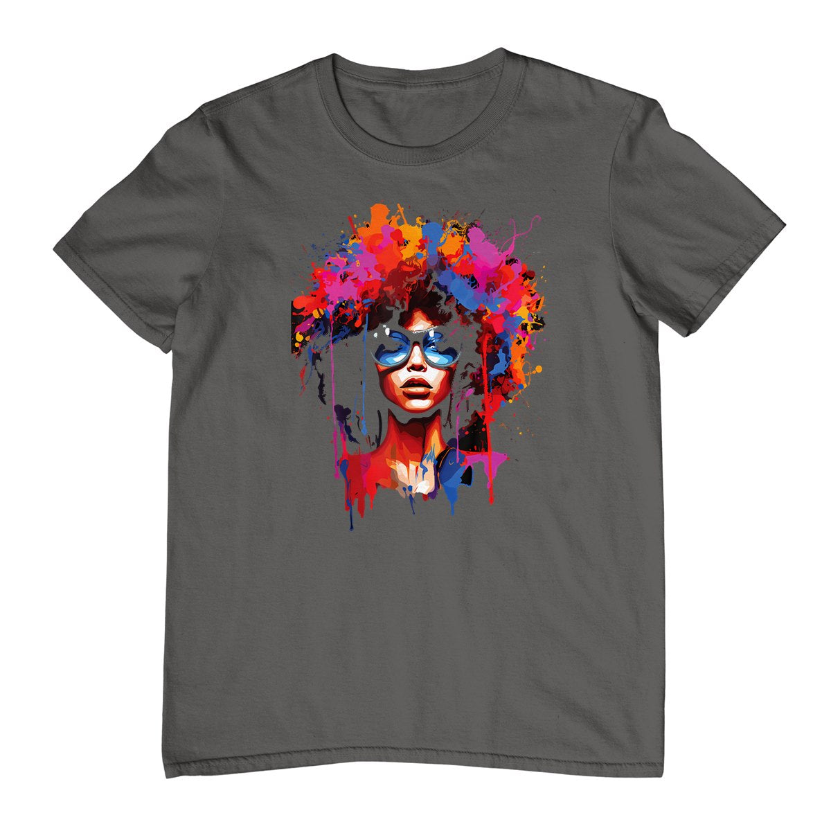 Womens Black Queen Dripping Afro Melanin Juneteenth T-Shirt