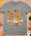 Retro Fall In Love With Learning Autumn Pumpkin Teacher T-Shirt