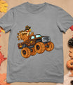 Thanksgiving Turkey Riding Monster Truck Boys Kids T-Shirt