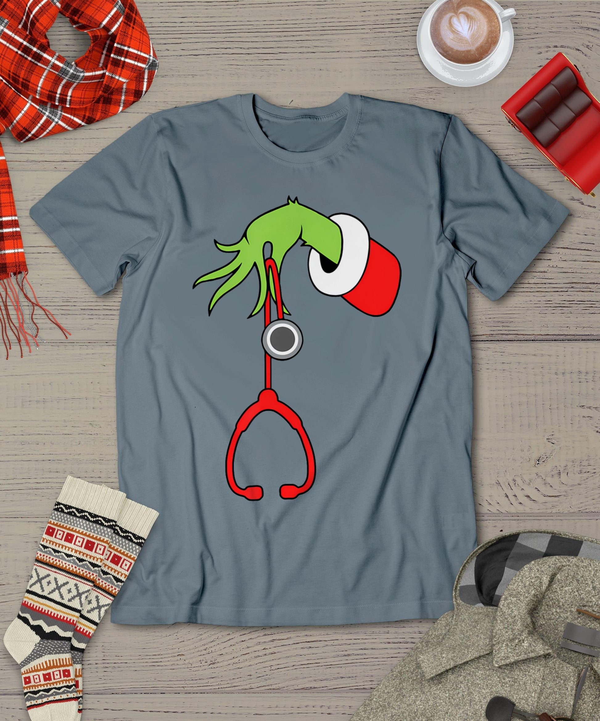 Nurse Christmas Stethoscope Nurses Xmas Pajamas Pjs Women T-Shirt