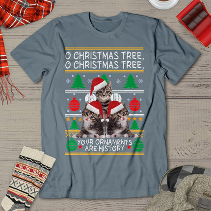 Cats Christmas Shirt Funny Ornaments Pajama Family Gift Tee T-Shirt