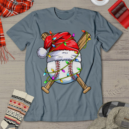 Santa Sports Design For Men Boys Christmas Baseball Player T-Shirt