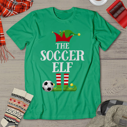Soccer Elf Family Matching Christmas Group Elf Pajama Gift T-Shirt