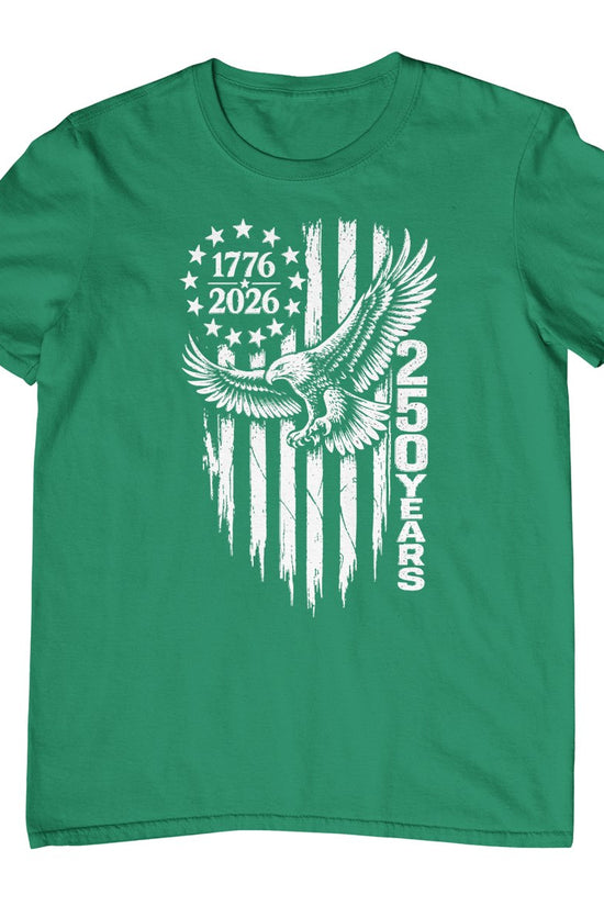 1776 2026 250 Years Patriotic Eagle American Flag T-Shirt