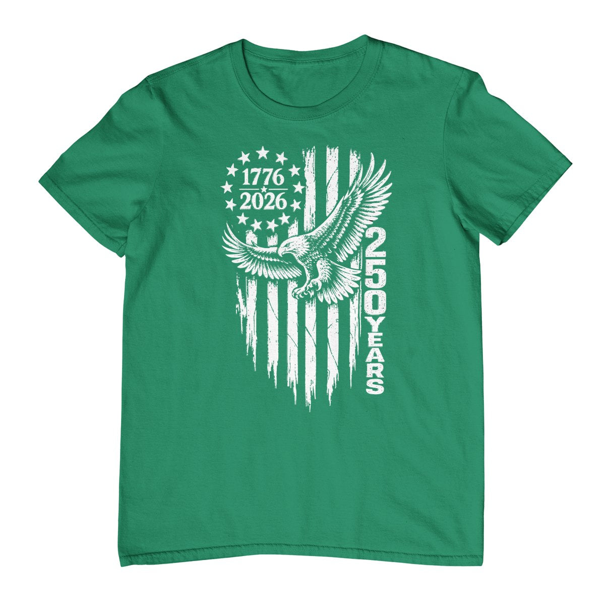 1776 2026 250 Years Patriotic Eagle American Flag T-Shirt