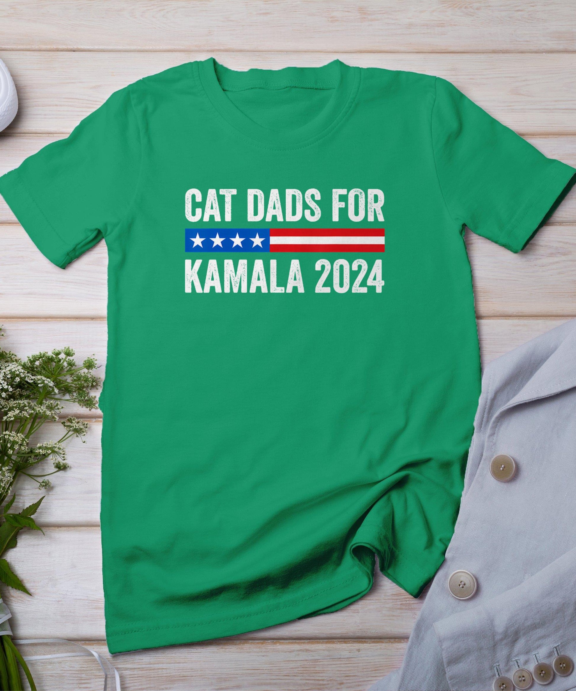 Cat Dads For Kamala Funny Cat Owner 2024 President Kamala T-Shirt