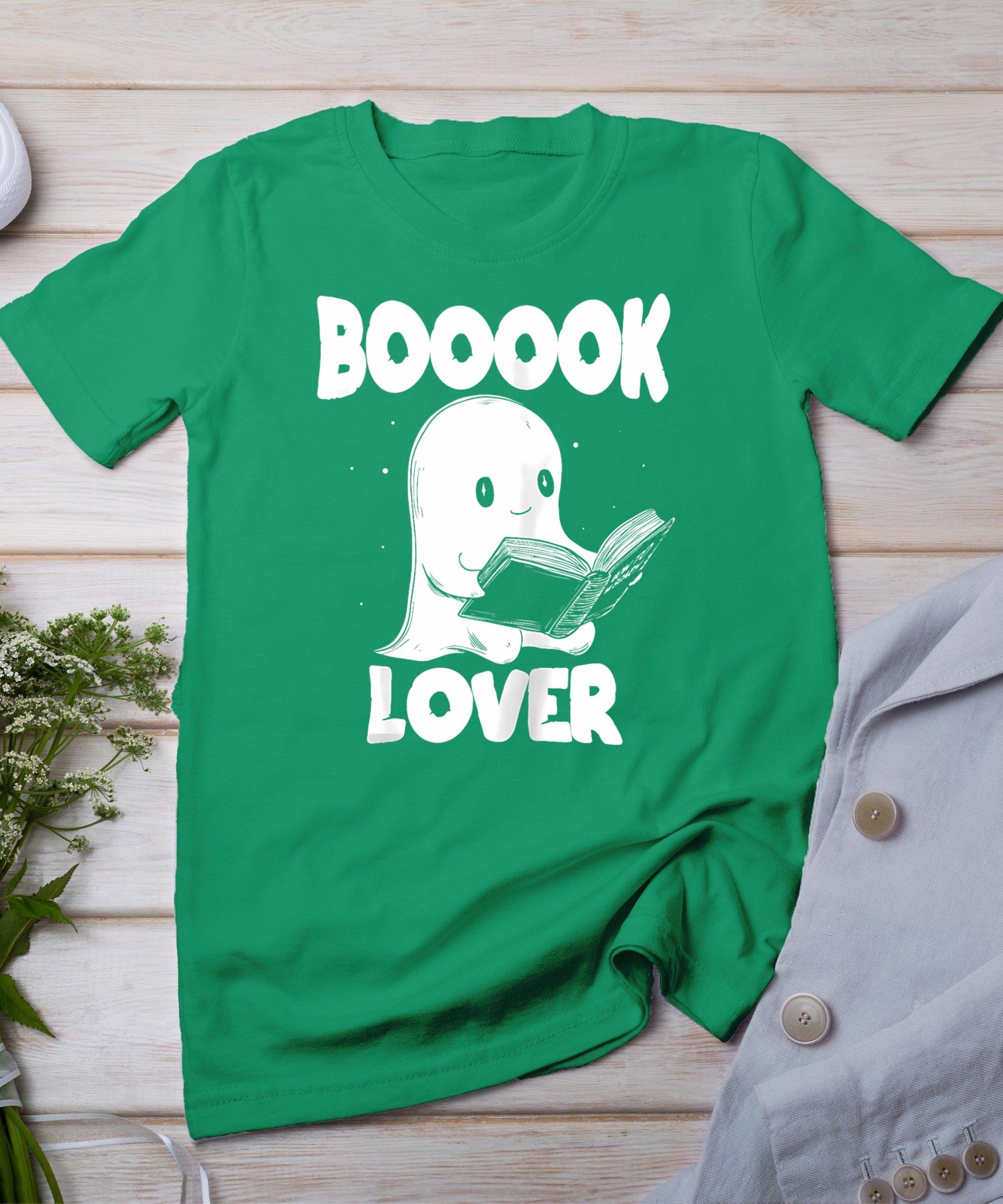 Booook Lover Cute Ghost Bookworm Book Lover Halloween T-Shirt