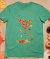 Glass Of Wine Maple Leaf Autumn Fall Funny Drink Wine Lovers T-Shirt