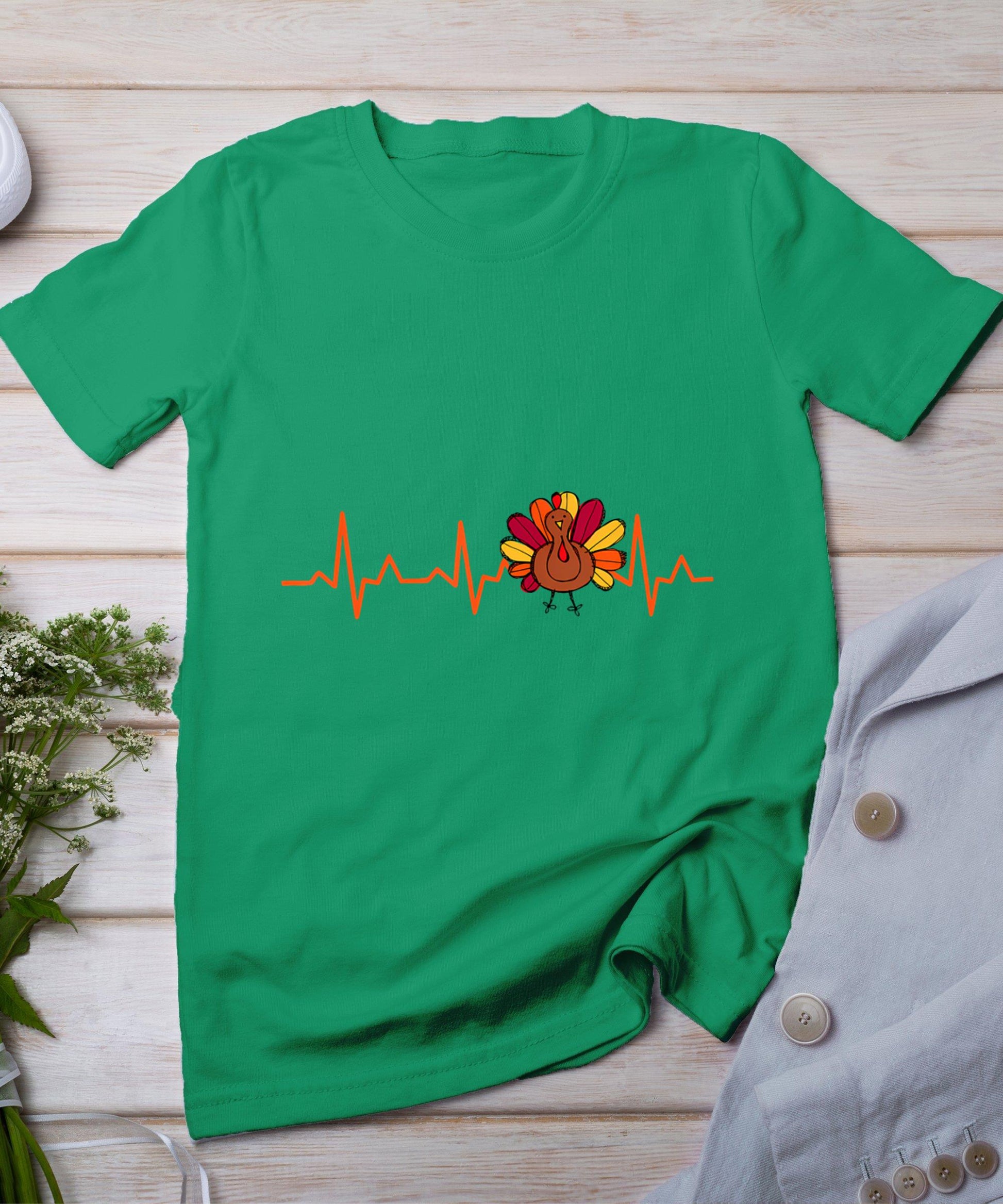 Ekg Heartbeat Turkey Nurse Nursing School Fall Thanksgiving T-Shirt